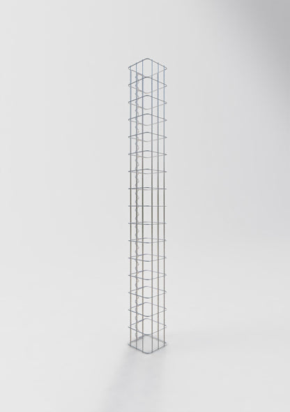 Colonna di gabbioni quadrata 17 cm x 17 cm, altezza 160 cm, MW 5 cm x 10 cm