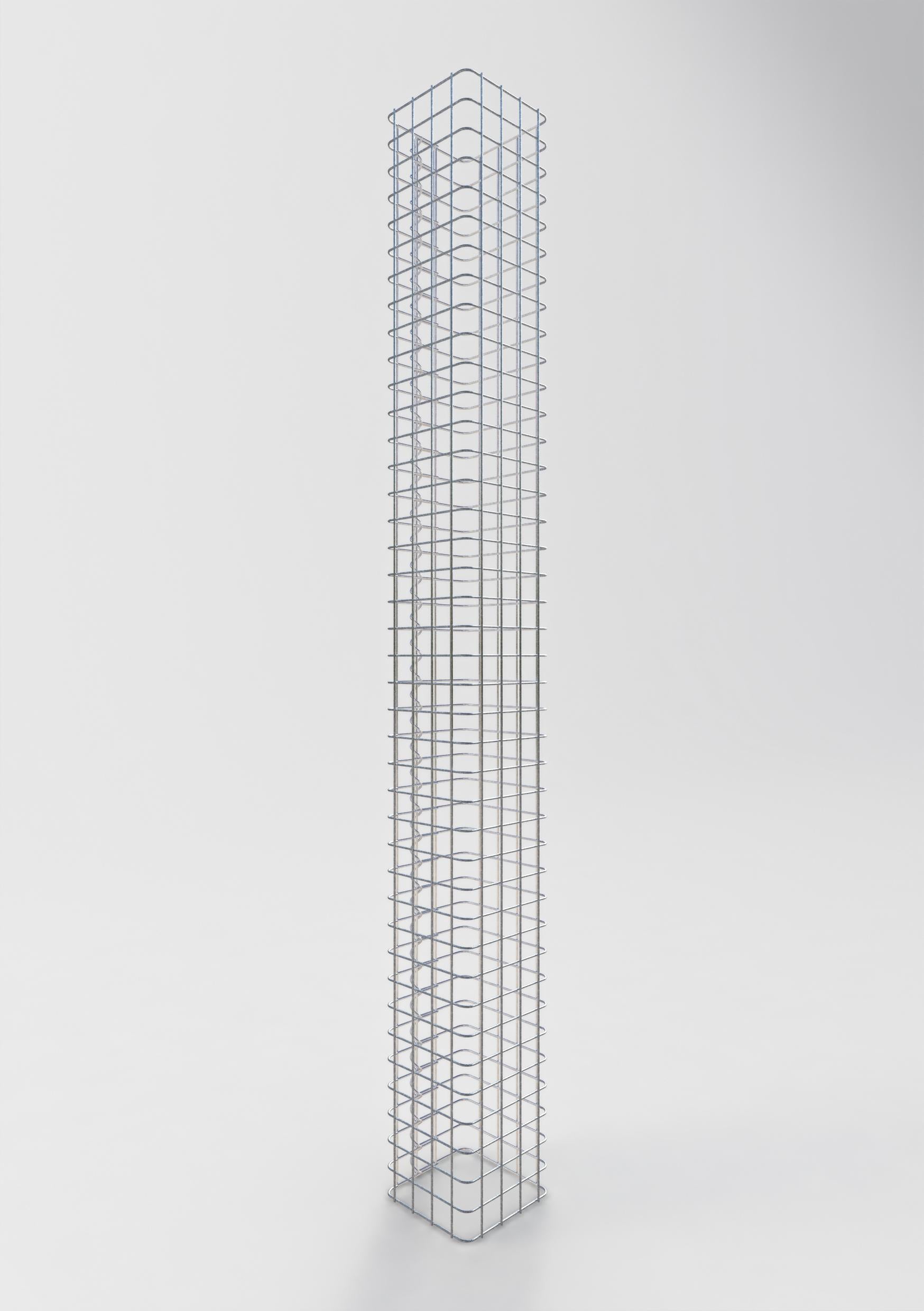 Schanskorfzuil, vierkant 22 cm x 22 cm, 200 cm hoog, MW 5 cm x 5 cm