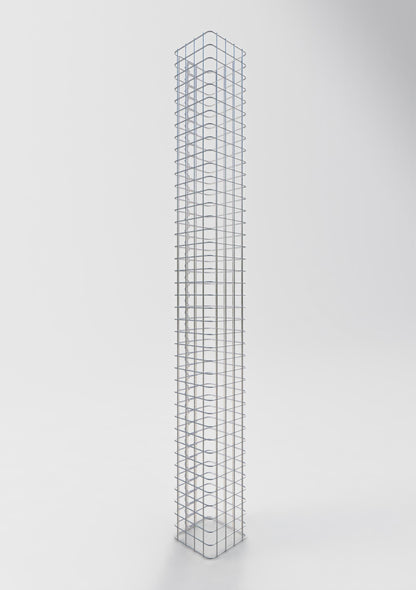 Colonne de gabion carrée 22 cm x 22 cm, hauteur 200 cm, MW 5 cm x 5 cm