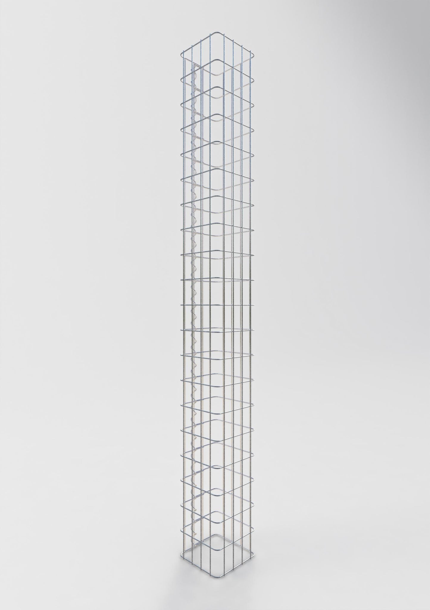 Columna de gaviones, cuadrada 22 cm x 22 cm, 200 cm de altura, MW 5 cm x 10 cm