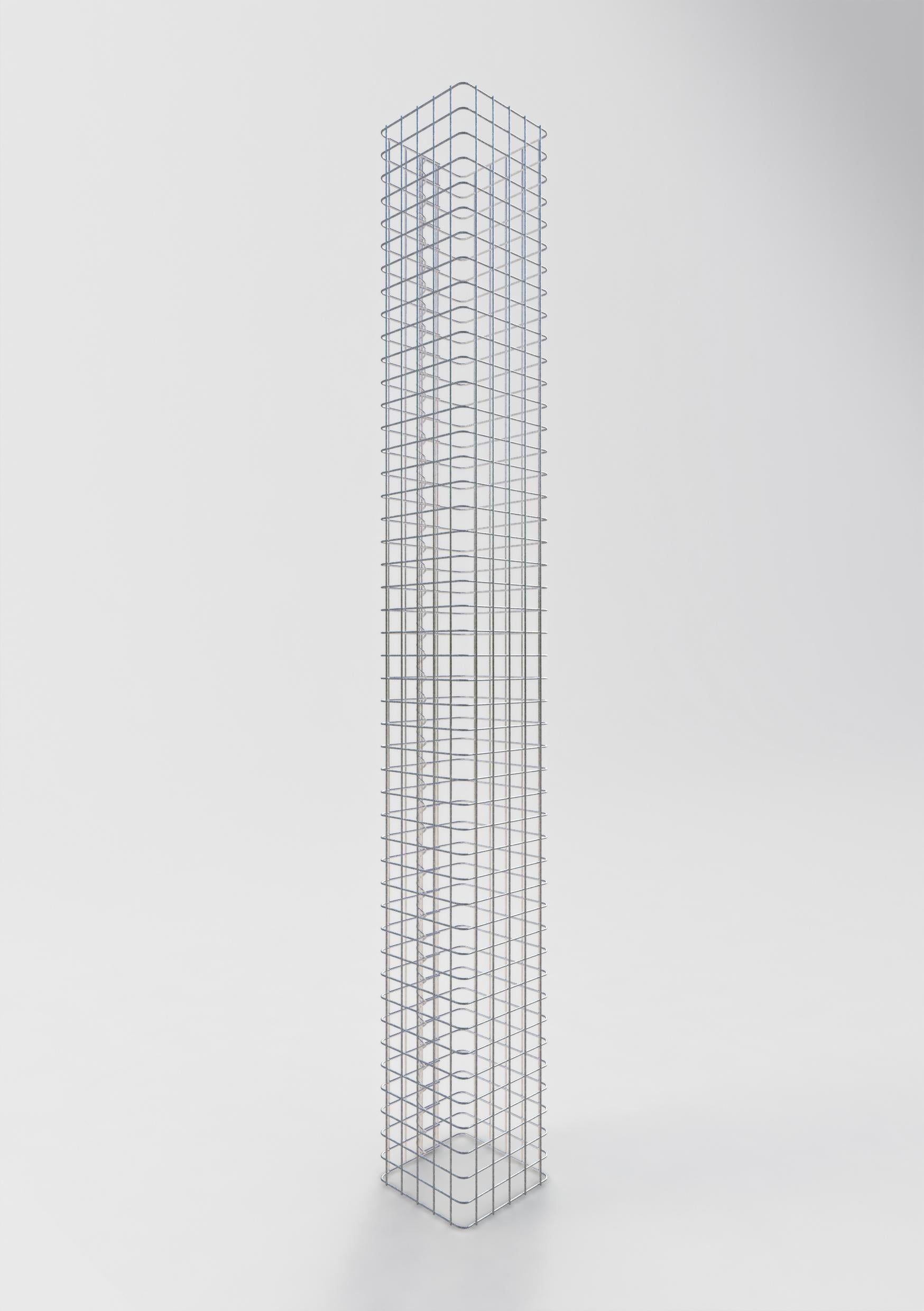 Colonna di gabbioni angolare 27 cm x 27 cm, 230 cm di altezza, MW 5 cm x 5 cm