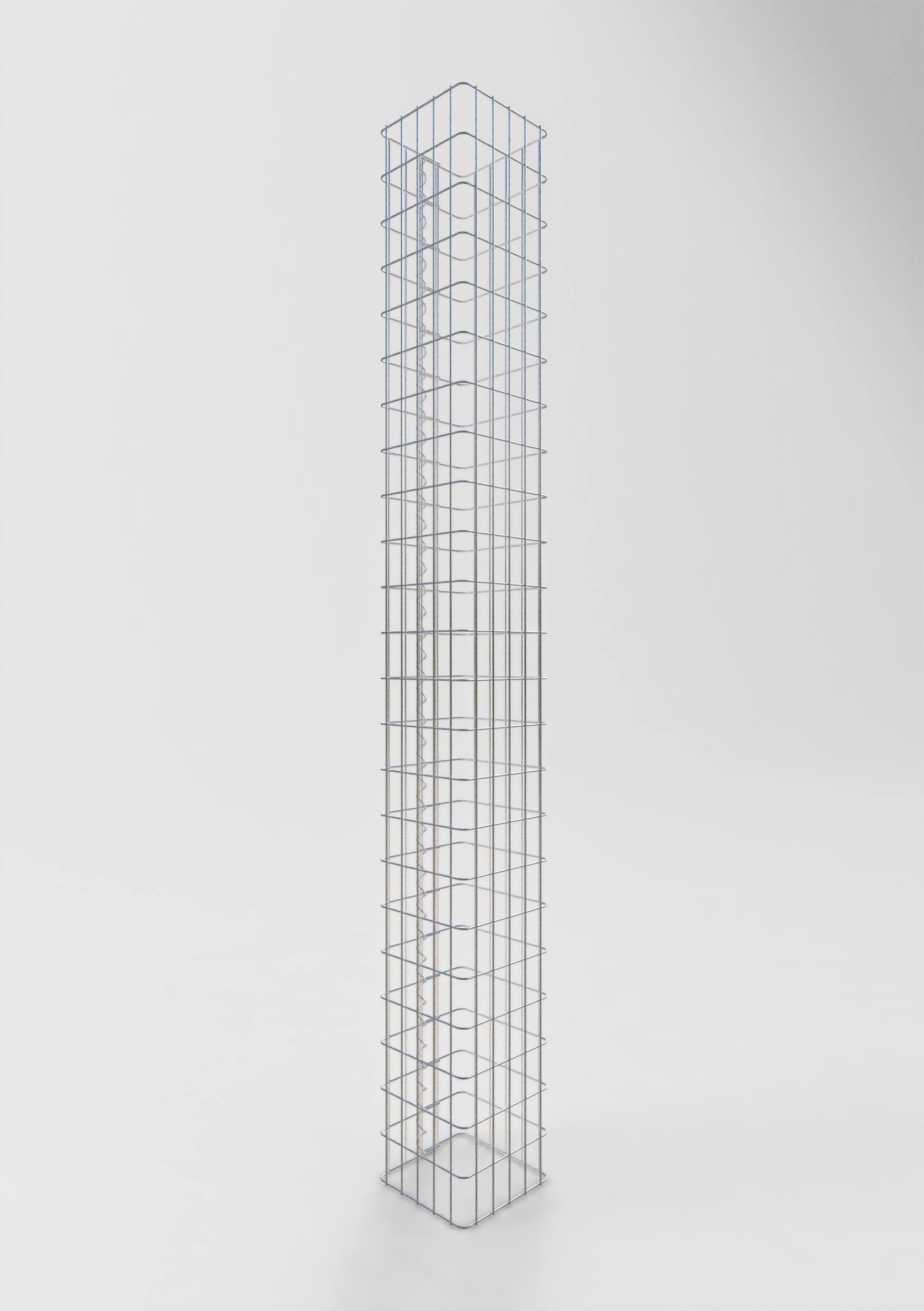 Columna de gaviones angular 27 cm x 27 cm, 230 cm de altura, MW 5 cm x 10 cm