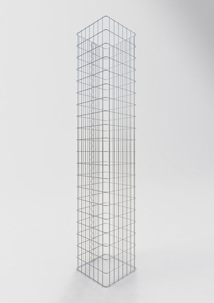 Colonna di gabbioni angolare 37 cm x 37 cm, altezza 200 cm, MW 5 cm x 10 cm