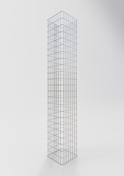 Columna de gaviones angular 37 cm x 37 cm, 230 cm de altura, MW 5 cm x 10 cm