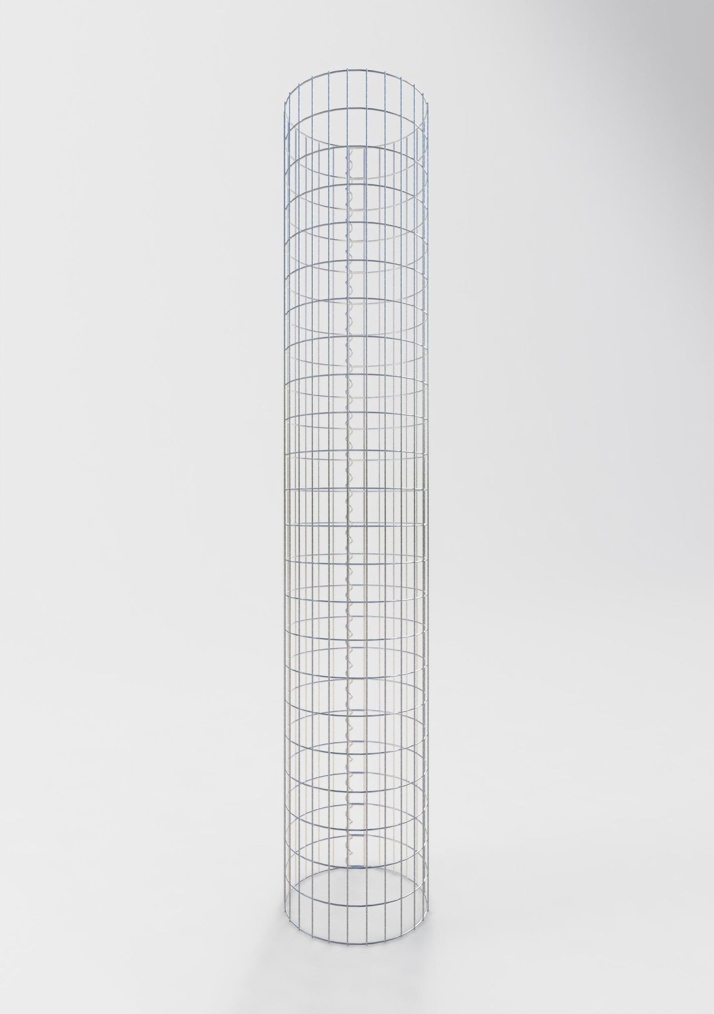 Columna de gaviones redonda 42 cm de diámetro, 230 cm de altura, malla 5 cm x 10 cm