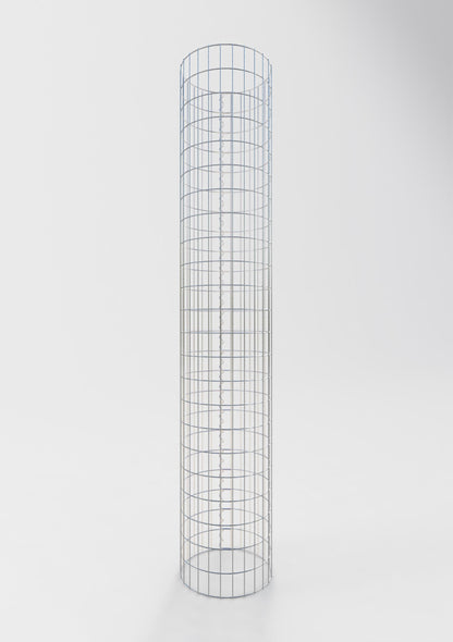 Columna de gaviones redonda 42 cm de diámetro, 230 cm de altura, malla 5 cm x 10 cm