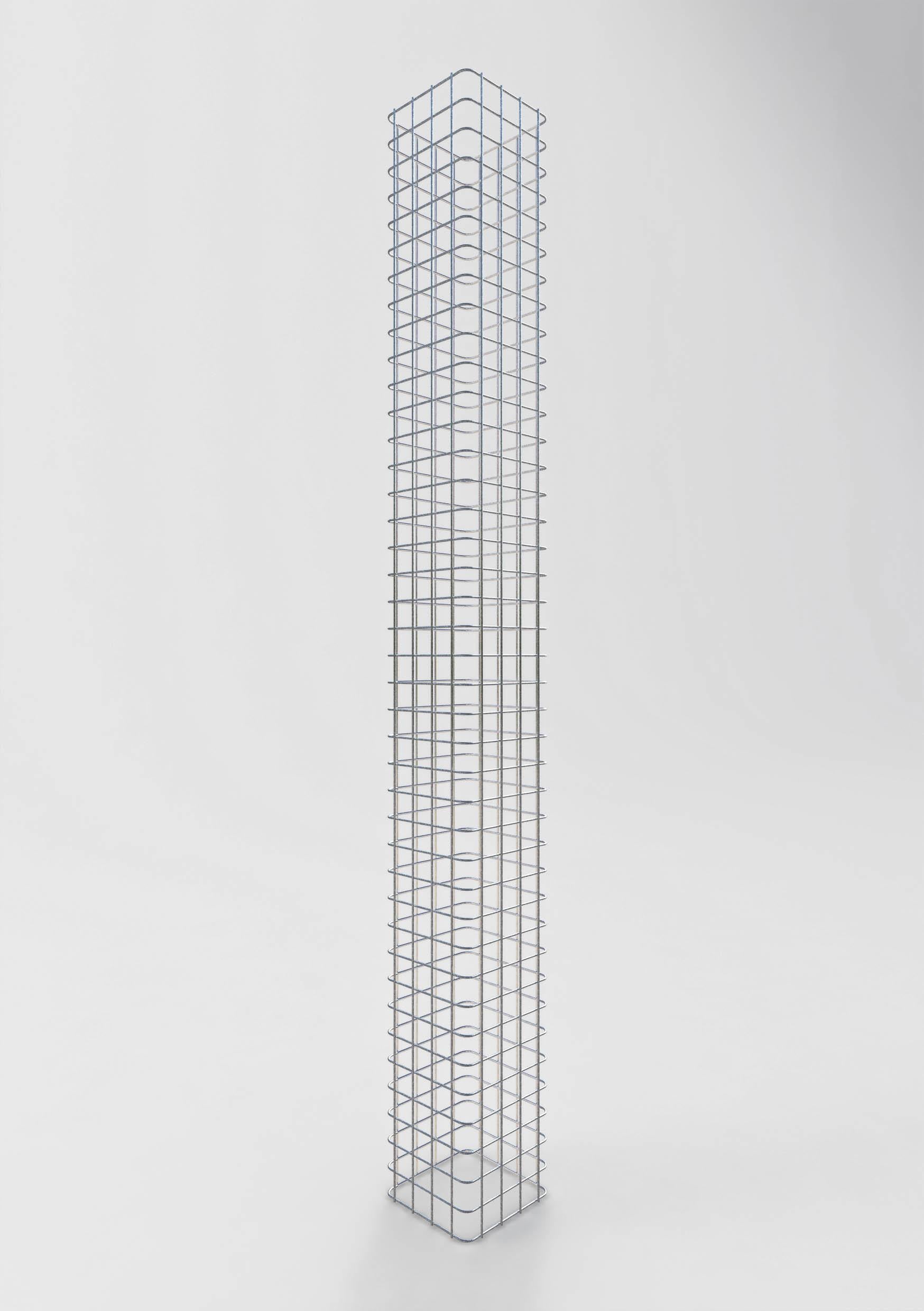 Gabionsøjle, firkantet, varmgalvaniseret, 22 cm x 22 cm, 200 cm høj, MW 5 cm x 5 cm