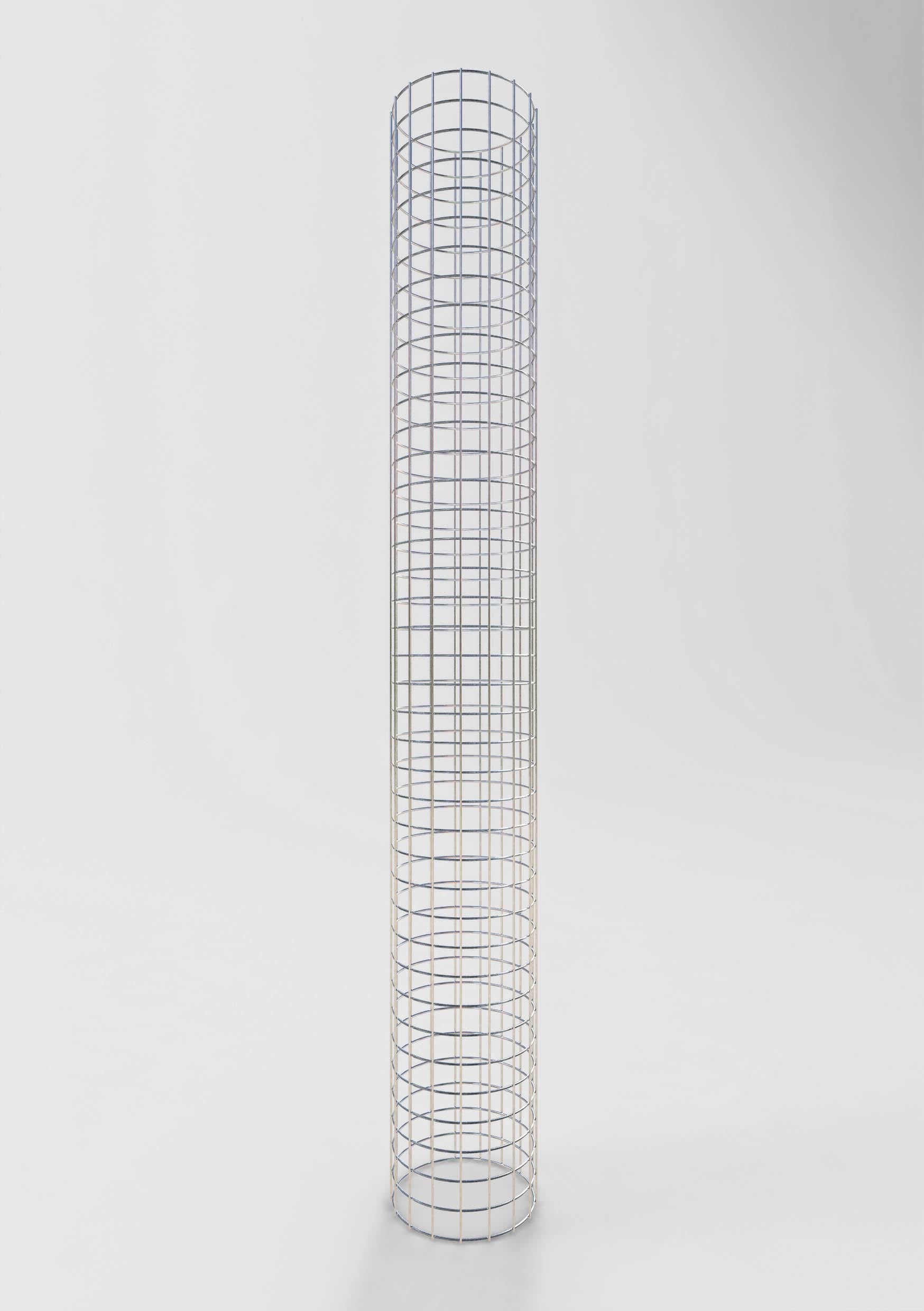 Colonna di gabbioni, rotonda, zincata a caldo, diametro 27 cm, altezza 200 cm, MW 5 cm x 5 cm