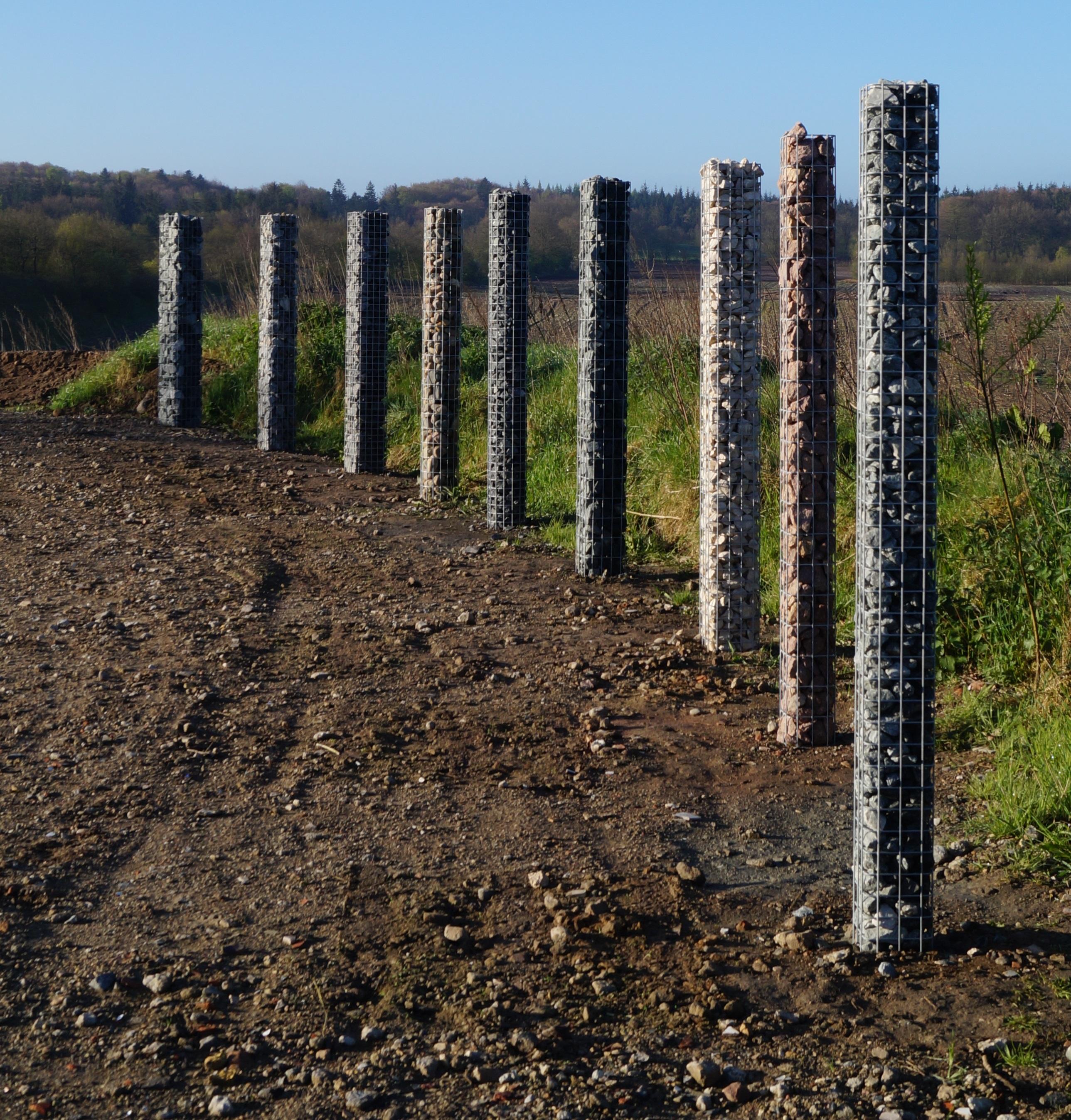 Gabion column, square, hot-dip galvanized, 17 cm x 17 cm, 200 cm high, MW 5 cm x 5 cm