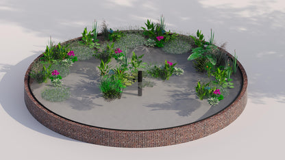 Gabion raised pond round, outer diameter 322 cm, height 50 cm, mesh size 5 x 5 cm, wall thickness 15 cm