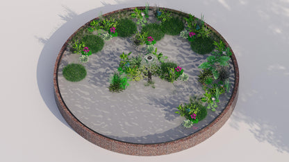 Gabion raised pond round, outer diameter 322 cm, height 50 cm, mesh size 5 x 5 cm, wall thickness 15 cm